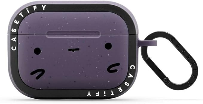 CASETiFY Bounce Airpods Pro (1st/2nd Gen) Case with Ring - sad Potato face - Matte Deep Purple