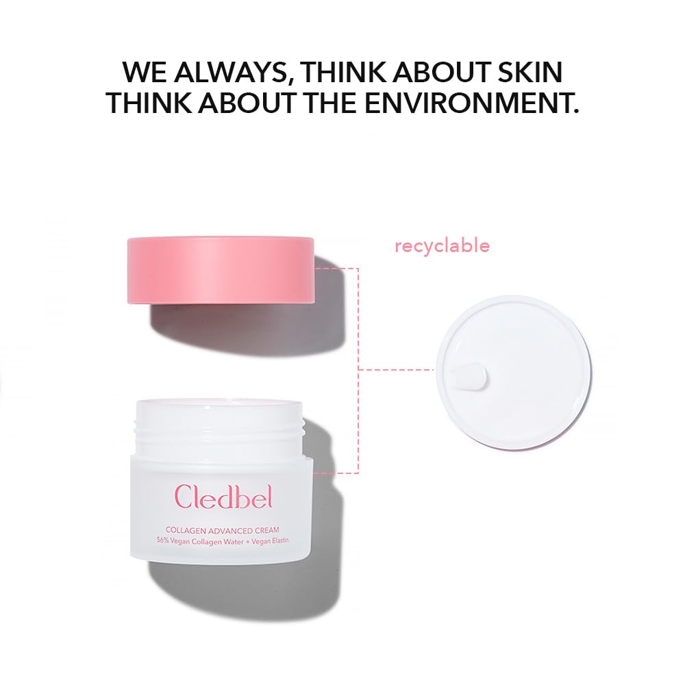 Cledbel Collagen Advanced Cream, Daily Firming & Hydrating Cream, All Skin, Peptides & Hyaluronic Acid, Elastin, Ceramides, Korean Skincare, Korean Beauty, Paraben-Free, 50ml/1.7fl. Oz