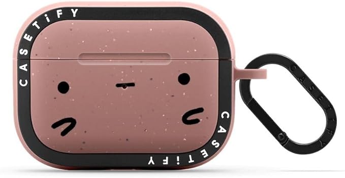 CASETiFY Bounce Airpods Pro (1st/2nd Gen) Case with Ring - sad Potato face - Matte Dusty Rose