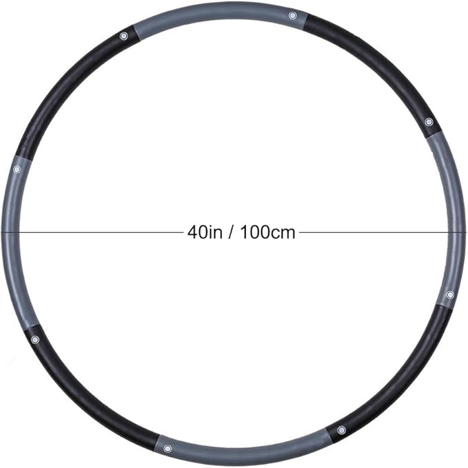 5lb Exercise Hoops for Adults, 40in Adjustable Hoola Hoop, Weighted Sports Hoop, Fitness Hoop for Weight Loss, Abdominal Trainer Fitness Training, Fat Burning, Home Gym Core Workout