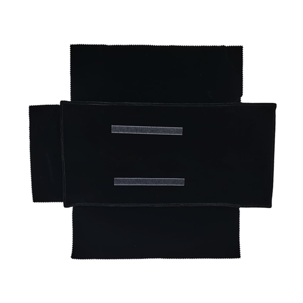 SCIKHEFT Portable Jewelry Roll Bag For Rings,Black All and Velvet Jewelry Roll Bag keep your Rings Safe (Open size: 55 * 29cm Close size: 30 * 10cm, Black Grey)