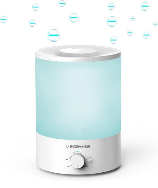 MegaWise Ultrasonic Cool Mist Humidifier | Quiet Operation, Top Fill, Auto Shut-Off | Ideal for Bedroom, Baby Room, and Plants (3.5 L)