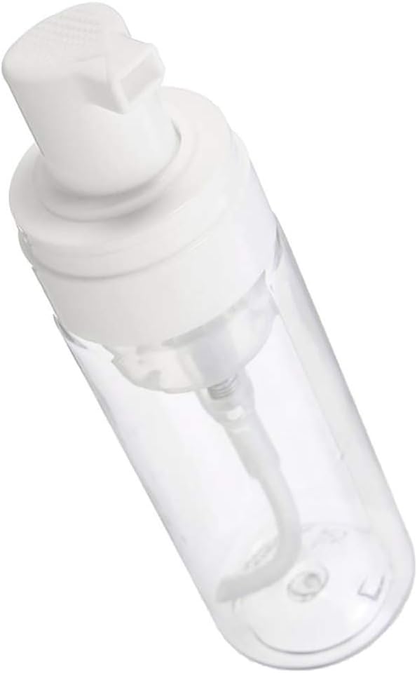 UTENEW 2-Piece Plastic Foamer Bottle Clear Pump Dispenser Mini Travel Size Foaming Soap Face Wash 1.7 Oz, No leaks!