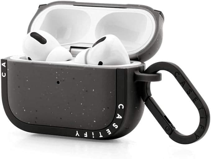 CASETiFY Bounce Airpods Pro (1st/2nd Gen) Case with Ring - sad Potato face - Matte Charcoal