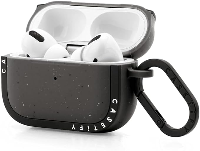 CASETiFY Bounce Airpods Pro (1st/2nd Gen) Case with Ring - Black Kingsnake - Matte Charcoal