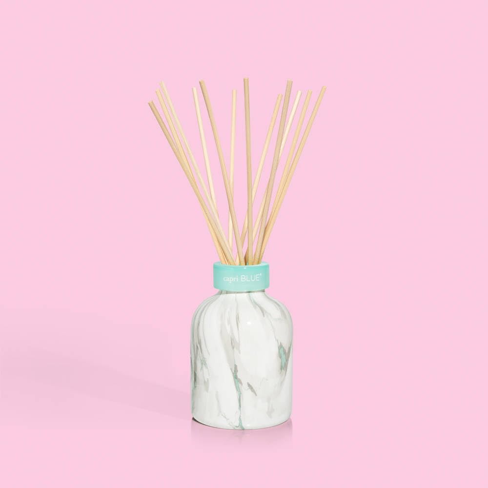 Capri Blue Modern Marble Reed Diffuser Set - Includes Reed Diffuser Sticks, Scented Oil & Glass Bottle - Luxury Scents for Bedroom Decor & Bathroom Air Freshener - Coconut Santal (5.7 fl oz)