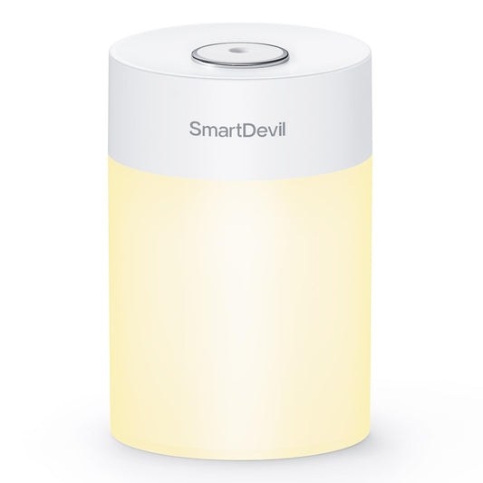 SmartDevil Small Humidifier, Portable USB Personal Desk Humidifier for Bedroom, Plants, Office, Travel, Nightstand with Night Light, Auto Shut-Off, Super Quiet