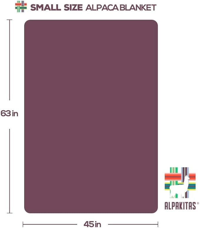 ALPAKITAS Alpaca Wool Blanket Throw | Large, Beautiful, Warm, Stripes | 64 x 45 inches | Ultra-Soft, Hypoallergenic and Breathable | Non-Itchy or Scratchy (Blue and Purple)