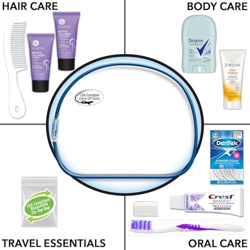 Convenience Kits International Women's Luseta Kit, Travel Size Toiletry Kit for Women, Gifts for Women, 10 Piece Set