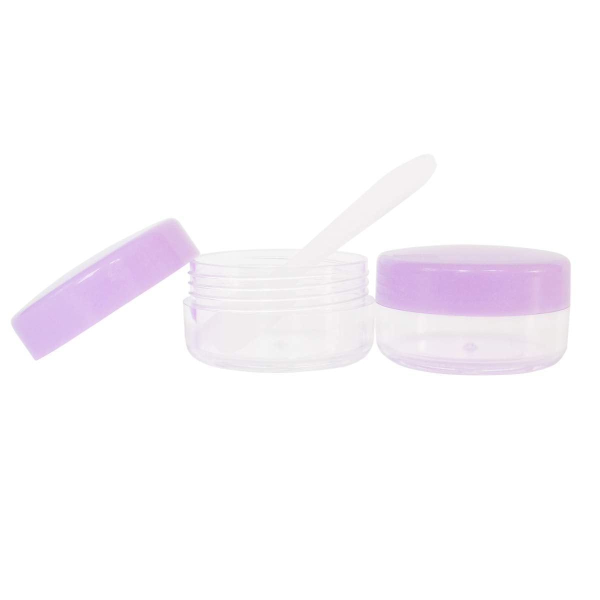 Wopanxye 30pcs 10g Small Plastic Makeup Container with Lid, 10ml Travel Cosmetic Sample Jar for Lip Scrub, Body Butter, Cream, Slime, Lip Balm, Eyeshadow, Paint, Glitter, Wax, Lotion, Mini Storage Pot