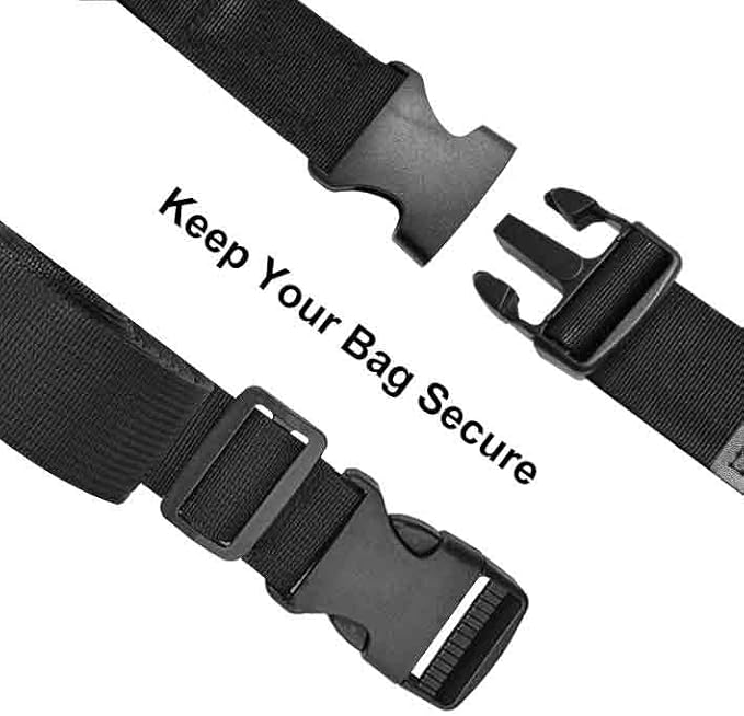 Add a Bag Luggage Strap - Heavy Duty Adjustable Suitcase Belt - Travel Accessory for 3 pcs Luggage Connecting - 3 Pack (Black)