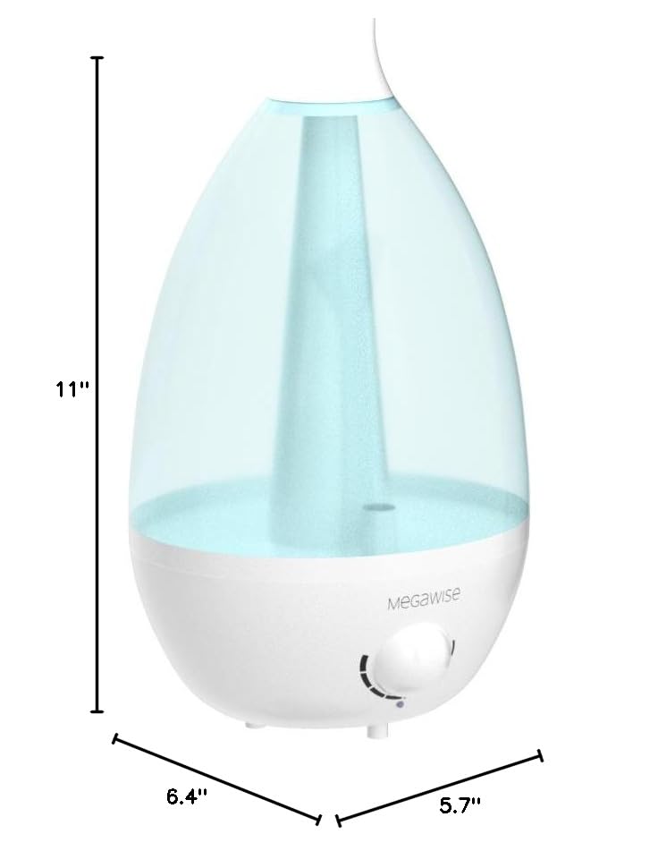 MegaWise Ultrasonic Cool Mist Humidifier SK7620 - 1.5L Capacity, Whisper-Quiet Operation, Adjustable Mist Output, Auto Shut-Off - Ideal for Home, Office, Baby Room, and Bedroom