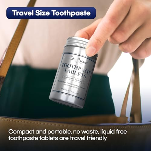 DR.BRIAN ROETTGER Toothpaste Tablets - Nano Hydroxyapatite Natural Whitening, Fluoride & Plastic Free, Eco-Friendly Travel Toothpaste Reduce Sensitivity, Remineralize (Mint, 62 Count)