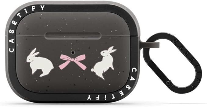 CASETiFY Bounce Airpods Pro (1st/2nd Gen) Case with Ring - Rabbit Ribbon - Matte Charcoal