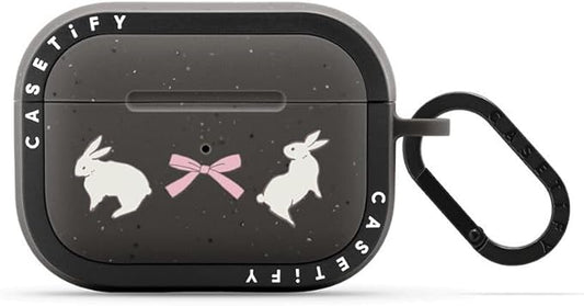 CASETiFY Bounce Airpods Pro (1st/2nd Gen) Case with Ring - Rabbit Ribbon - Matte Charcoal