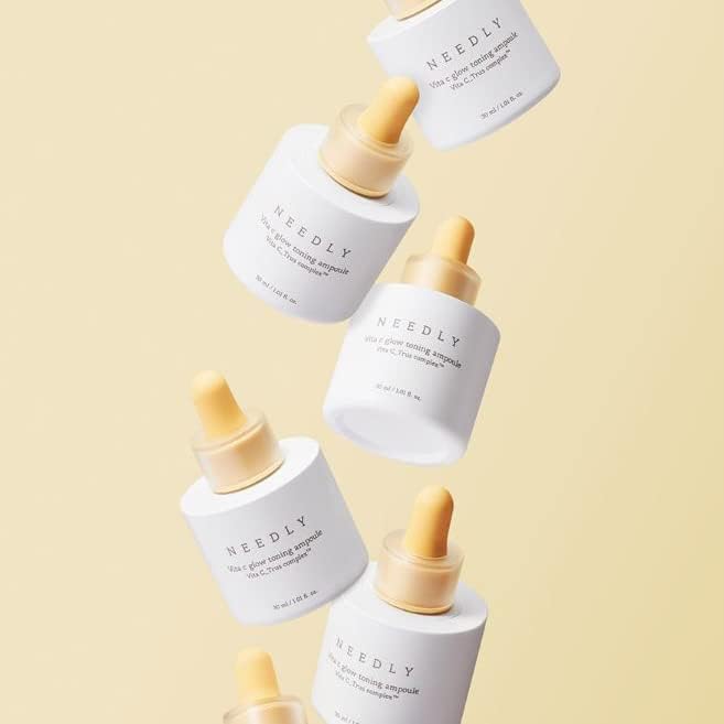 NEEDLY | Vita C Glow Toning Ampoule | Lightweight Brightening Ampoule with Vita C Complex | For Tone Improvement and Moisturizing