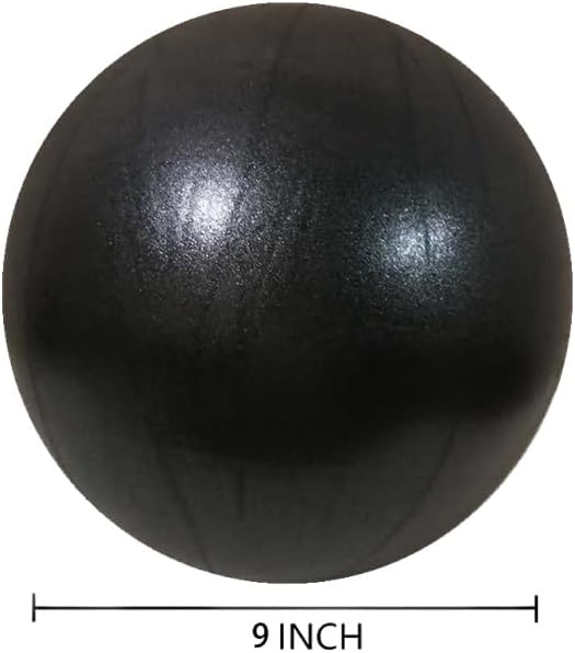 6 Inch Mini Exercise Pilates Yoga Ball for Yoga, Barre Training and Physical Therapy- Improves Balance with Inflate Pump(Black)
