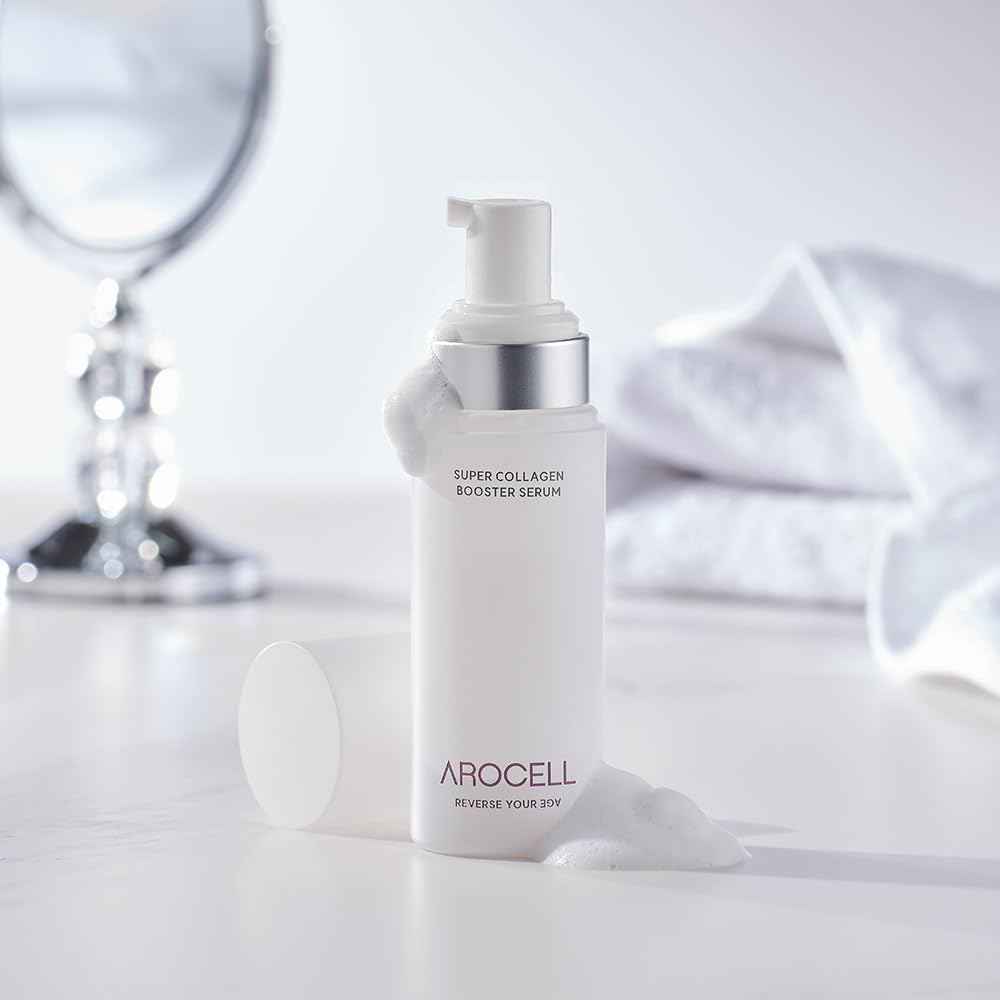 AROCELL Super Collagen Booster Bubble Serum 70ml–Korean Face Serum Anti Aging Collagen Peptide, Firming Hydrating Wrinkle Care, Elasticity Boosting, Pore Minimizing, Lightweight Non Sticky Essence