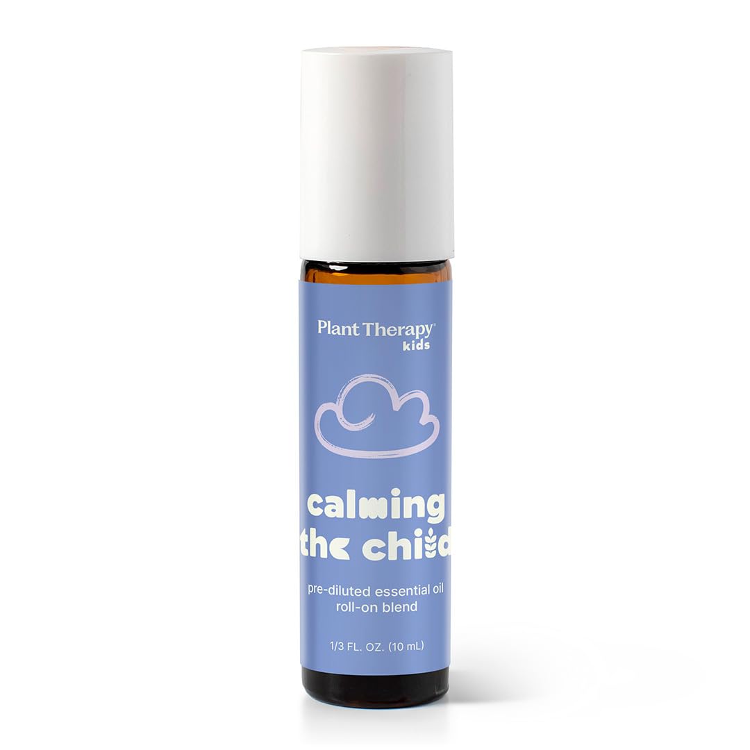 Plant Therapy KidSafe Calming The Child Essential Oil Blend 10 mL (1/3 oz) Relaxation and Soothing Blend, Tangerine, Lavender, & Roman Chamomile Essential Oils, Pure, KidSafe Pre-Diluted Roll-On