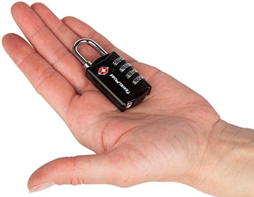 3 Pack TSA Luggage Locks with 4 Digit Combination – Heavy Duty Set Your Own Padlocks for Travel, Baggage, Suitcases & Backpacks - Black