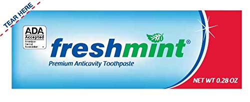 Freshmint® 250 Packets of 0.28 oz. Single use Premium Anticavity Fluoride Toothpaste Packet (ADA Accepted)