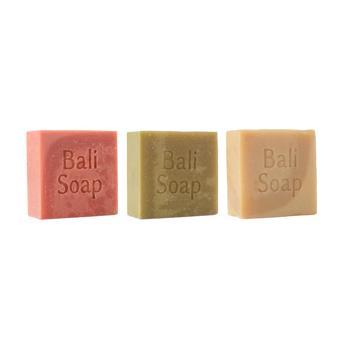 Bali Soap - Batik Collection - Natural Soap Bar for Face & Body, Vegan Handmade Plant Based, 3.5 Oz each 3 Pack