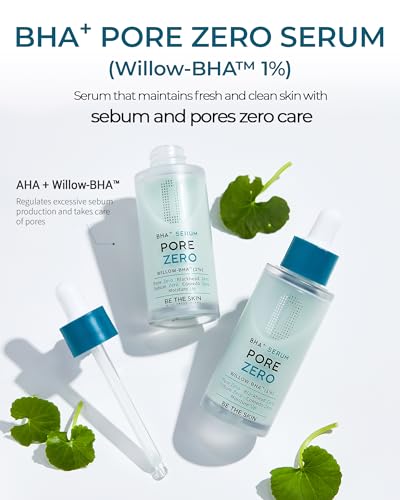 BE THE SKIN BHA+ Pore Zero Advanced Serum - AHA BHA Face Serum for Intense Pore Care and Sebum Control - Pore Minimizer for Acne Blackheads Open Pores, 1.01 fl.oz.