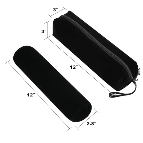 Cosmos Velvet Watch Roll Pouch Organizer Travel Storage Bag Watch Travel Carry Case Bag Water Pouch Organizer with Removable Roll Insert Velvet Holder, Black Color