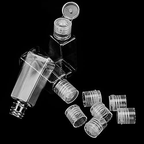 SINJEUN 120 Pieces 1oz/30ml Clear Plastic Empty Bottles with Flip Cap, Empty Squeeze Bottles, Mini PET Clear Refillable Travel Containers for Shampoo, Toners, Lotions, Creams