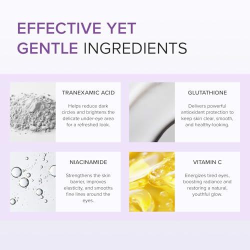 Mary&May Glutathione Eye Cream Special Set - Powerful Antioxidant, Reduces Dark Circles in the Eye, Improve Uneven Skin Tone with Vitamin C, 1.01 oz.+ Mini 0.4oz 2 Pack