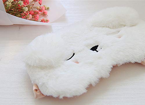 Shinywear 2 Pcs Cute Sleepping Eyemask Black Cat & White Dog Animal Cartoon Style Silk Feeling Plush Eye-Shade Cover Blinder