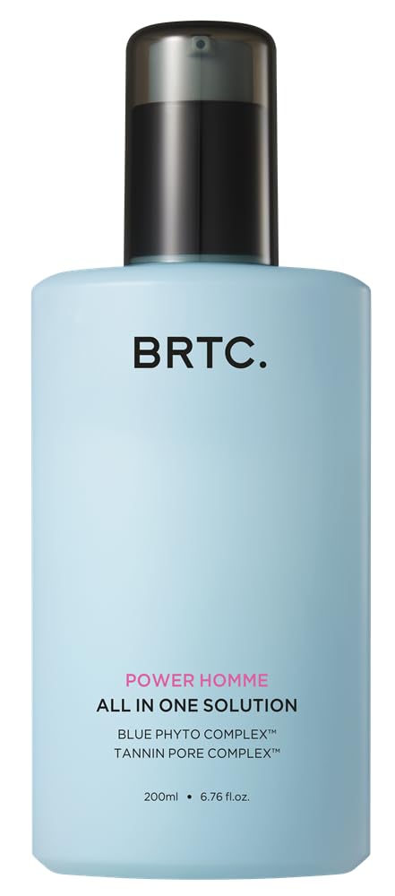 BRTC Power Homme All in One Solution | Men's Face Moisturizer | 3-in-1 (Toner+Lotion+Essence) | Sebum Control, Korean Skincare (200ml, 6.76 fl.oz)