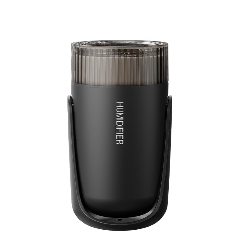 KISSWILL Mini Humidifier with LED Starry Sky Projector, 2 Mist Modes, Silent Operation, USB Powered (black)