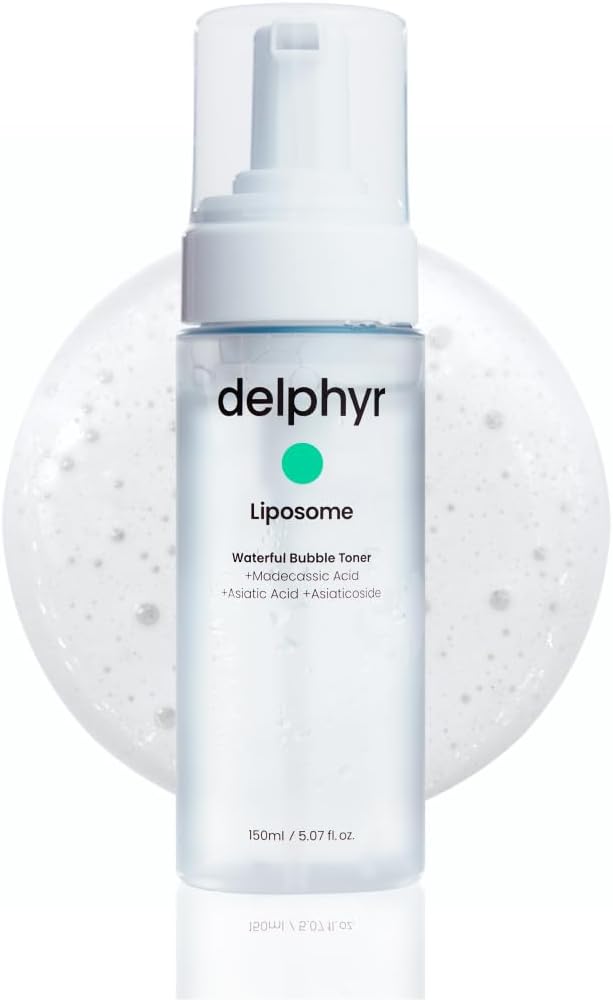 delphyr Liposome Waterful Bubble Serum, Hydrating Foaming Toner for Sensitive Skin with Centella Asiatica TECA, Korean Skincare for Trouble Care (5.07 fl. oz, 150ml)