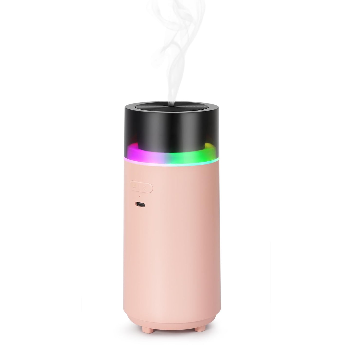 YIXIUTEN Portable Diffuser for Essential Oil,Cordless Cool Mist Aromatherapy Car Diffuser,Built-in 3000mAH Rechargeable Battery,4/8 Timer Modes, Auto On/Off with Car,for Home,Office,Travel(Pink)