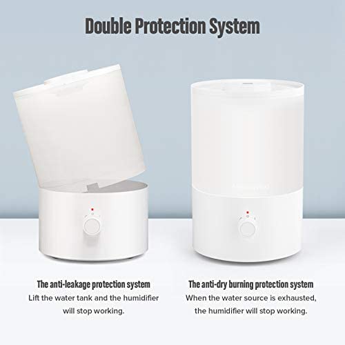 MegaWise Cool Mist Humidifiers, 3.5L Top Refill Ultrasonic humidifier for Bedroom, Baby Room, Office