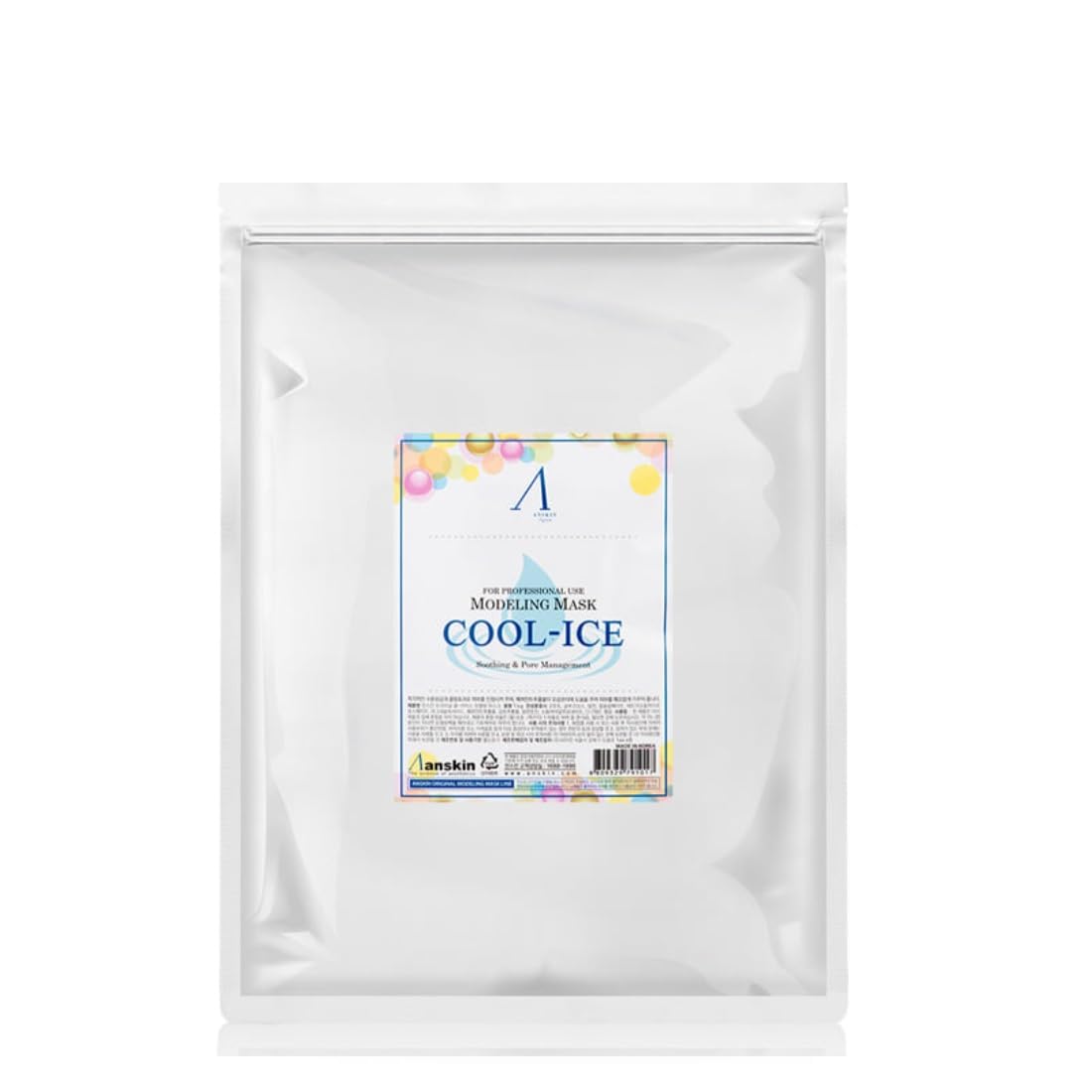 jNE Anskin Original Modeling Mask Powder Pack | Korean Skincare Face Pack for Calming Irritated Skin, Deep Hydration & Pore-Cleansing Care (35.27oz / 1kg, Cool Ice)