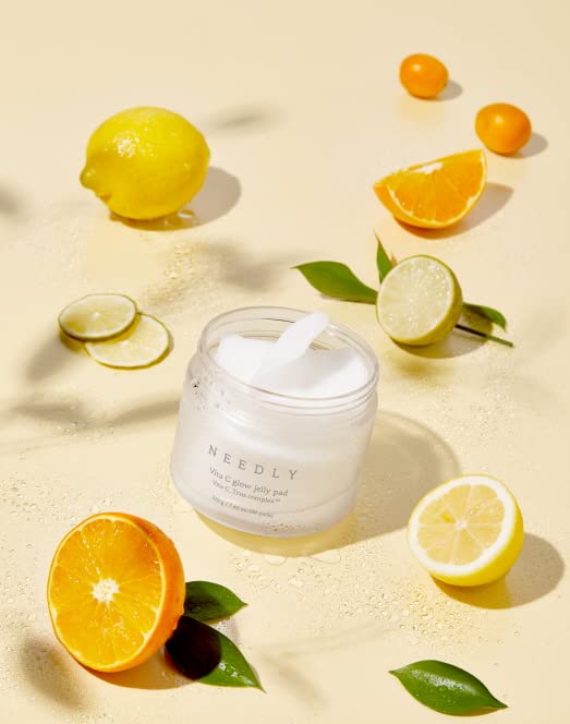 NEEDLY | Vita C Glow Jelly Pad | Brightening Toner Pad for Exfoliation, Blemish Care, and Tone Improvement