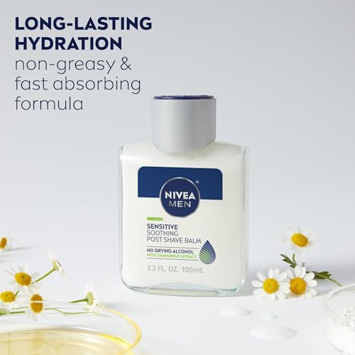 NIVEA MEN Sensitive Skin Care Set for Men, Face Wash, 5 Fl Oz + Body Wash, 16.9 Fl Oz + Shave Gel, 7 Oz + Soothing Post Shave Balm, 3.3 Fl Oz + Face Lotion SPF 15, 2.5 Fl Oz