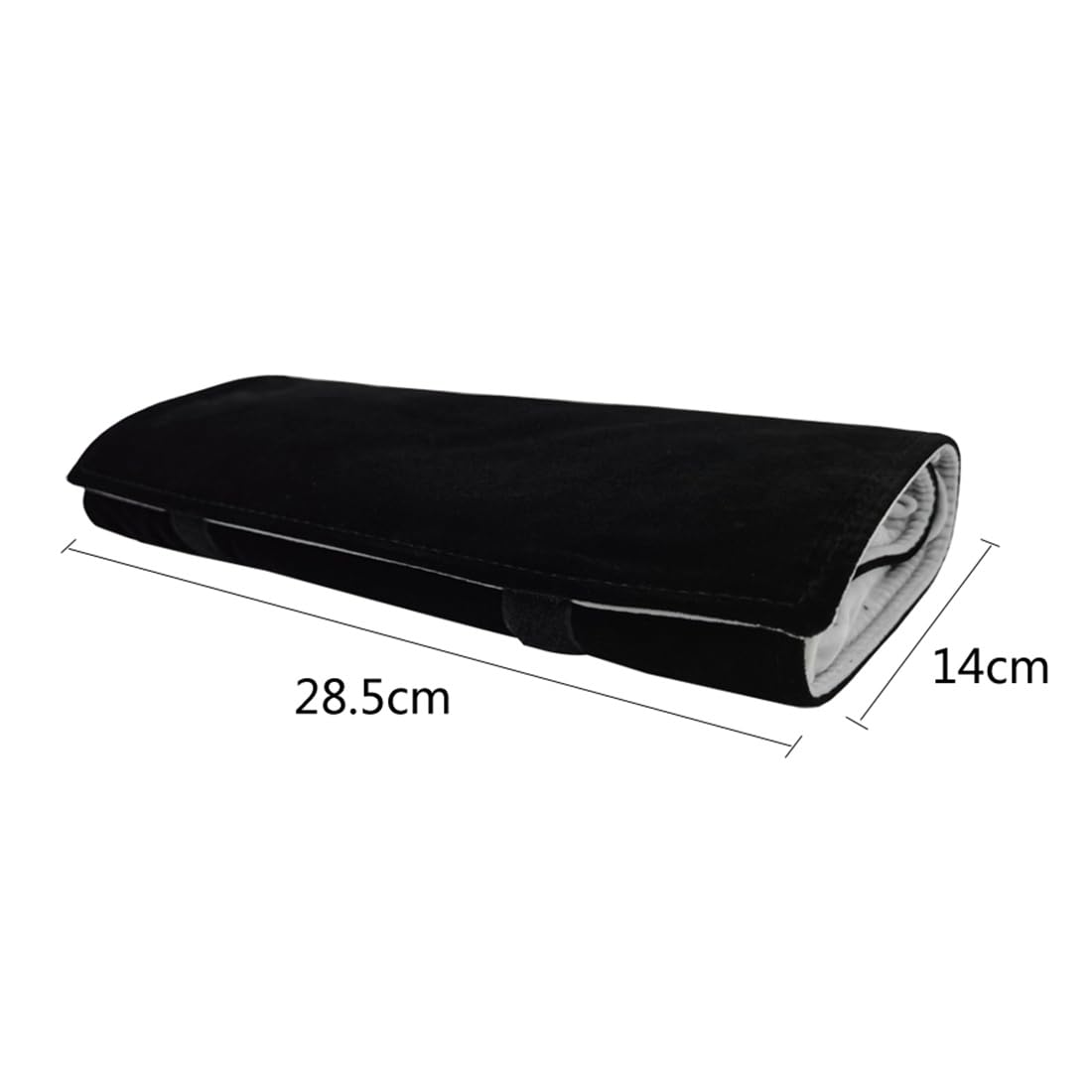 SCIKHEFT Portable Jewelry Roll Untangled Secure Necklace Travel Storage Bag Displays Holder 16 Chain (Black and Gray)