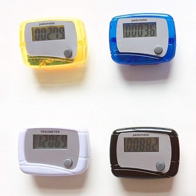 3Pcs Red Portable Counter Mini Digital LCD Pedometer Sports Walking Running Step Counter Meter Walking Distance Miles,Exercise Time, Calorie Counter, Daily Target Monitor