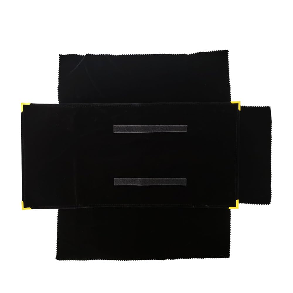 treachi Portable Jewelry Roll Metal Coner Bag Necklace Chain Braclet Black Velvet Travel Pouch