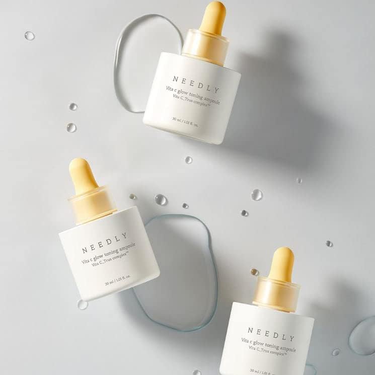 NEEDLY | Vita C Glow Toning Ampoule | Lightweight Brightening Ampoule with Vita C Complex | For Tone Improvement and Moisturizing