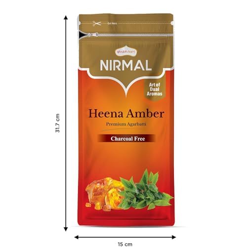Shubhkart Nirmal Agarwood Incense Sticks - Pack of 2, 200 Sticks Heena Amber Aromatherapy, Yoga, Mindful Meditation