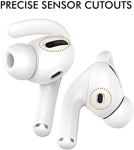 AhaStyle 3 Pairs AirPods Pro Ear Hooks Covers [Added Storage Pouch] Anti-Slip Ear Covers Accessories Compatible with Apple AirPods Pro (White)