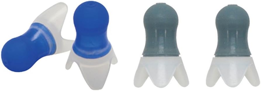 Pressure Reducing Ear Plugs Noise Reducing Earplugs Travel Accessory Silicone Hearing Protection Flight earplugs 2Pairs (Blue+Gray-Adult)