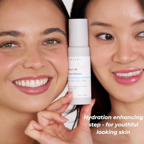 CELLVY Korean Stem Cell + Toner Serum w/Moroccan Argan Tree Stem Cells, Hyaluronic Acid & Antioxidants, Firming, Hydrating, Anti-Aging, Boosts Collagen Production, Cooling w/Aloe Vera