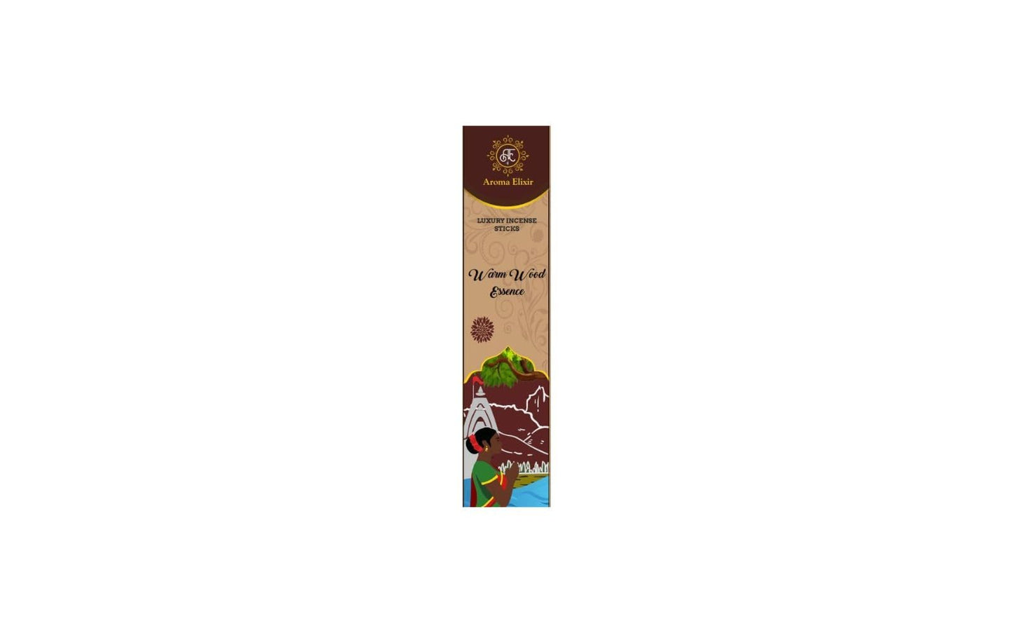 Aroma Elixir Incense Sticks for Meditation, Aromatherapy, Cleansing, and Church. (Warm Wood Essence)