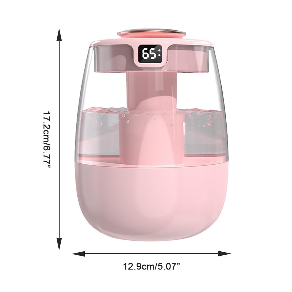 DONGKER Double Spray Humidifier,1L Silent USB Digital Display Humidifier with 2 Mist Modes & Night Light for Car Office Home Room