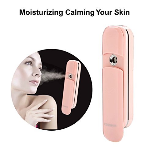 COOSKIN Anzikang Nano Handy Mist Spray Facial Mister for Eyelash Extensions USB Rechargeable Mini Beauty Instrument (Pink)